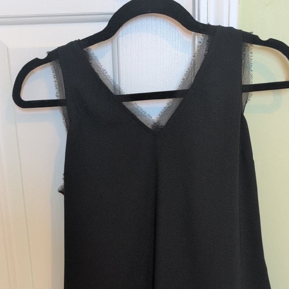 Chelsea28 Elegant Black Lace-Trim Tank Top - Picture 5 of 5